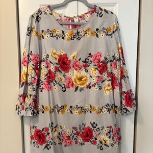 Old Navy Gray Floral Dress